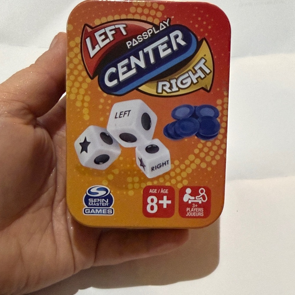 Left Center Right Tin Game - Orange Packaging